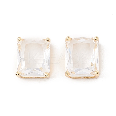 Rack Plating Brass Glass Multi-strand Links ZIRC-I057-30G-01-1