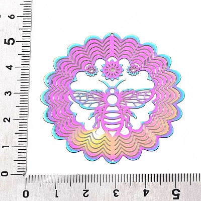 201 Stainless Steel 3D Rotating Hanging Wind Spinner STAS-T064-96-1