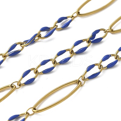 304 Stainless Steel Enamel Link Chains CHS-U003-01G-13-1