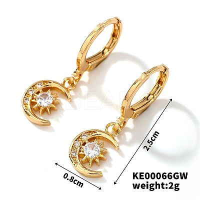 Fashionable Copper Inlaid Zircon Hoop Earrings LS-UQ9075-6-1