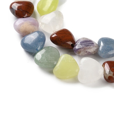 Natural Quartz Crystal & Red Jasper & Green Aventurine & Blue Aventurine & Lepidolite & Amethyst & Lemon Jade Beads Strands G-B022-39B-1