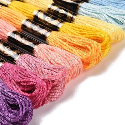 12 Skeins 12 Colors 6-Ply Polyester Embroidery Floss OCOR-M009-01B-04-1