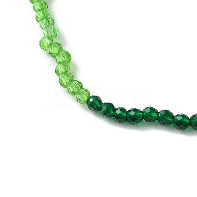 Faceted Rondelle Glass Beaded Necklace for Women NJEW-M208-02A-1