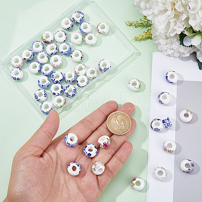 60Pcs Handmade Porcelain European Beads PORC-SC0001-25A-1