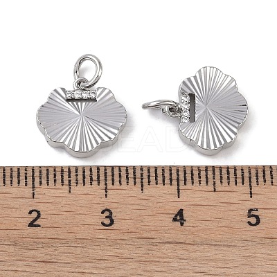 Brass & Clear Cubic Zirconia Charms KK-G497-20P-1