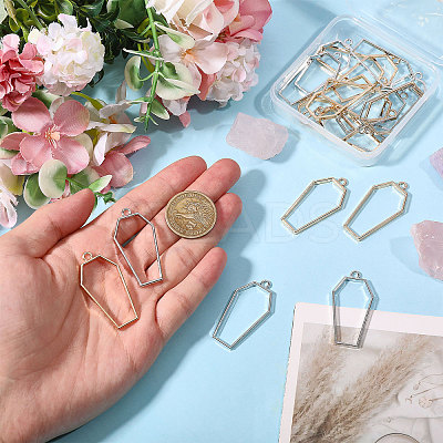 20Pcs 2 Colors Alloy Open Back Bezel Pendants FIND-CA0011-49-1