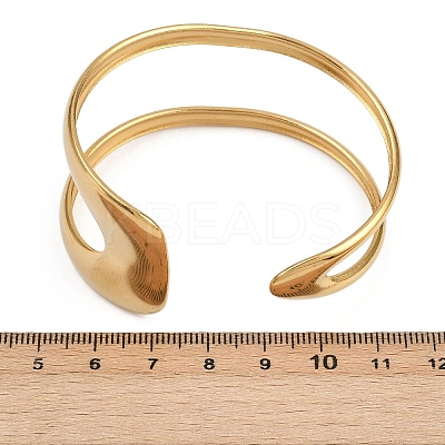 304 Stainless Steel Cuff Bangles for Women BJEW-B147-03G-1