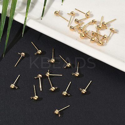 SHEGRACE Brass Stud Earring Findings XGR0023G-34G-1