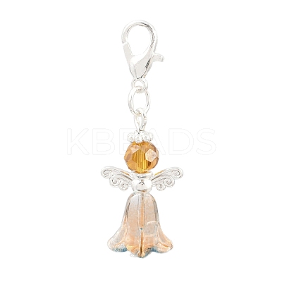 8Pcs Alloy & Glass Angel Pendant Decoratons HJEW-JM04207-03-1