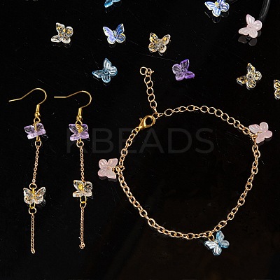 50Pcs 5 Colors Transparent Spray Painted Glass Charms GLAA-FS0001-05-1