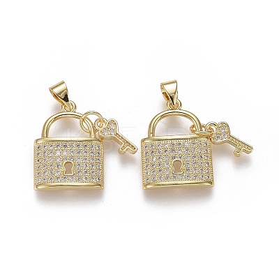 Brass Micro Pave Cubic Zirconia Pendants LS-ZIRC-F115-19G-1