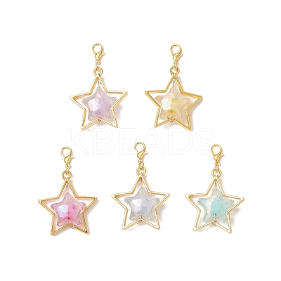 Star Acrylic Pendant Decorations HJEW-JM03395-1
