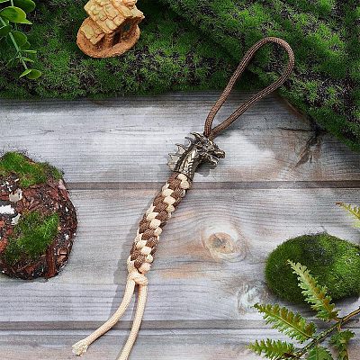 Outdoor EDC Tool Brass Parachute Rope European Beads KK-WH0081-45AB-1