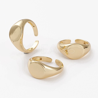Brass Cuff Rings RJEW-C101-03G-1