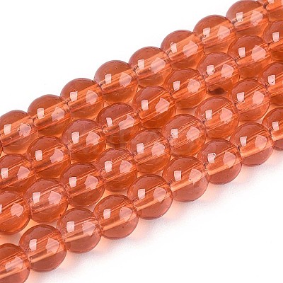 Baking Paint Glass Beads Strands X-DGLA-Q023-6mm-DB28-1