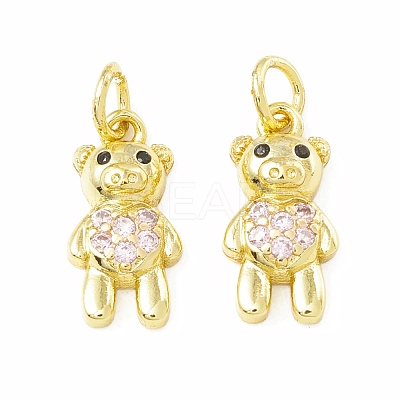 Brass Micro Pave Cubic Zirconia Pendants KK-H428-08G-1