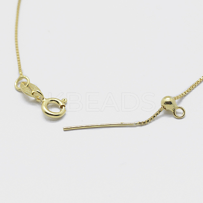 925 Sterling Silver Box Chain Necklaces STER-F039-45cm-13G-1