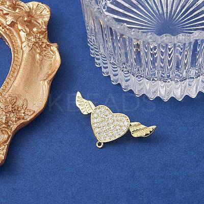 Brass Micro Pave Clear Cubic Zirconia Brooch Findings JEWB-YW0001-02G-1
