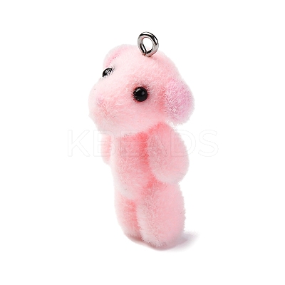 Flocky Resin Pendants RESI-Q011-02B-1