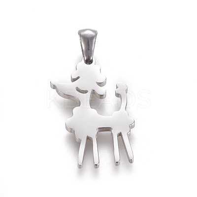 Tarnish Resistant 304 Stainless Steel Puppy Pendants STAS-F219-06P-1