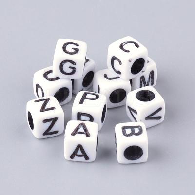 Opaque Horizontal Hole Acrylic Beads SACR-Q188-02-1