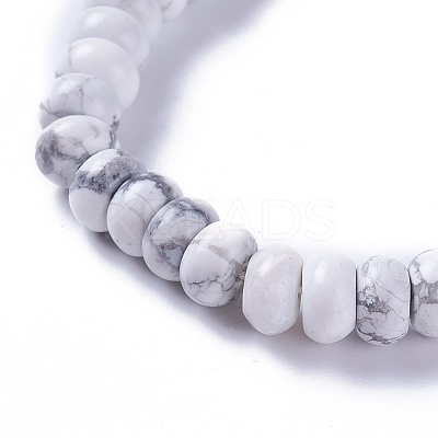Adjustable Natural Howlite Braided Bead Bracelets BJEW-F369-A08-1