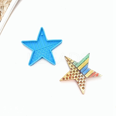 Star with USA Flag Pendant Silicone Molds LS-DIY-M034-27-1