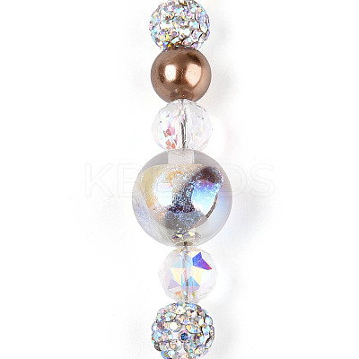 Glass and Acrylic and Imitation Pearl and Rhinestone Beads Strands MAK-T011-06M-1