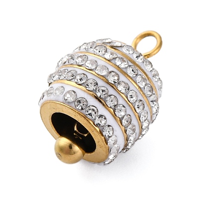 304 Stainless Steel Crystal Rhinestone Pendants STAS-H235-12G-1