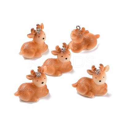 Christmas Opaque Resin Pendants RESI-D057-06P-1