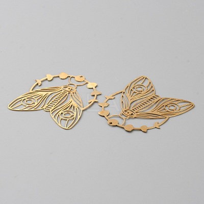 Hollow Brass Pendants KK-CJC0009-02C-01-1