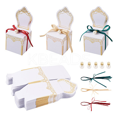 30 Sets 3 Colors Chair Shape Romantic Wedding Candy Box CON-FW0001-01-1