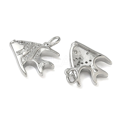 Ocean Style Brass Micro Pave Cubic Zirconia Pendants KK-A280-01C-P-1