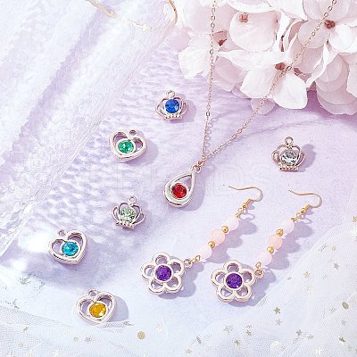100Pcs 5 Style UV Plating ABS Plastic Pendants KY-CA0001-18-1