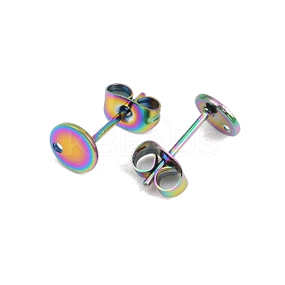 Ion Plating(IP) 304 Stainless Steel Stud Earring Findings STAS-P198-25-6mm-M-1