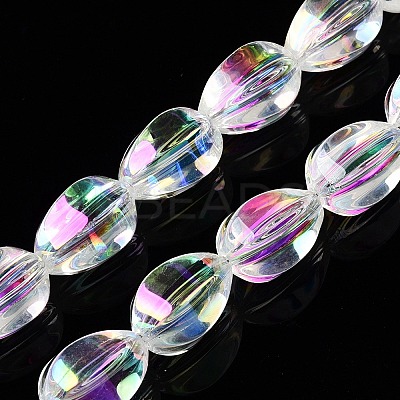 Electroplate Glass Beads Strands EGLA-T028-01C-1