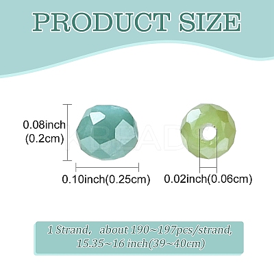 1 Strand Electroplate Glass Beads Strands GLAA-YW0004-49A-1