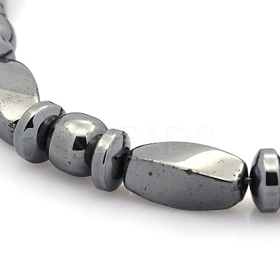 Great Valentines Day Ideas for Boyfriend Non-Elastic Magnetic Hematite Bracelets BJEW-M066-15-1