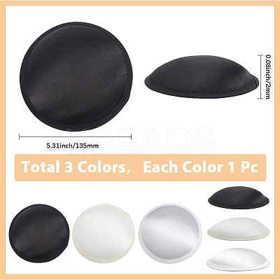3Pcs 3 Colors Satin Imitation Linen Fascinator Hat Base for Millinery AJEW-GF0010-82-1