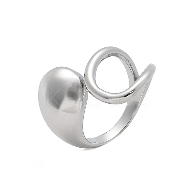 304 Stainless Steel Cuff Rings for Women RJEW-A063-01A-P-1