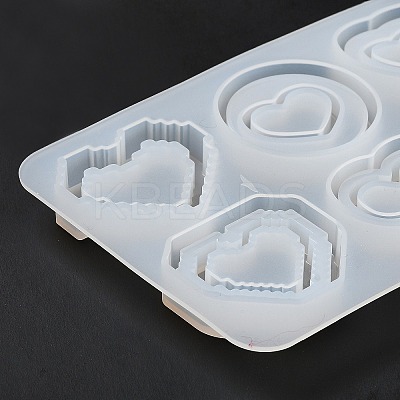 Heart DIY Silicone Quicksand Molds DIY-G079-07A-1