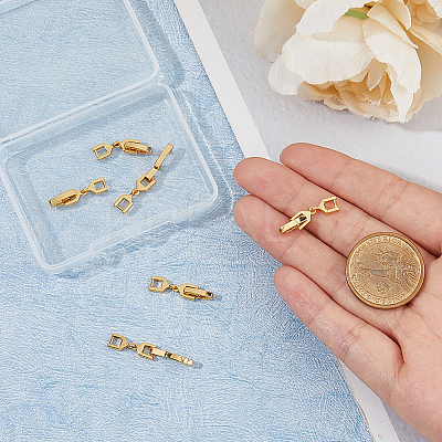 6Pcs Brass Fold Over Clasps KK-FH0007-43A-1