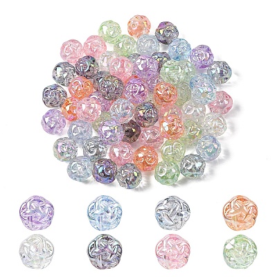 30Pcs UV Plating Transparent Acrylic Beads PACR-YW0001-56-1