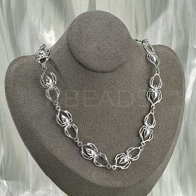304 Stainless Steel Spider Link Chain Necklaces for Women Men NJEW-A043-06P-1