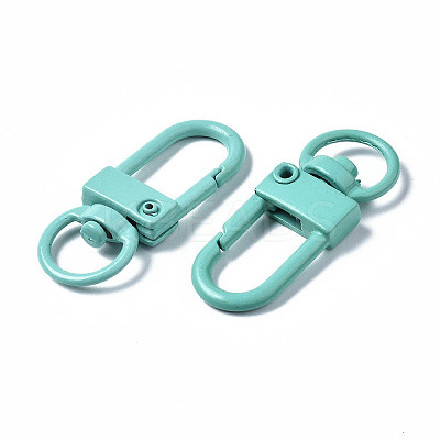 Spray Painted Eco-Friendly Alloy Swivel Snap Hooks Clasps PALLOY-T080-02D-NR-1