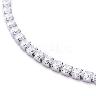 Adjustable 304 Stainless Steel Micro Pave Cubic Zirconia Bolo Bracelets BJEW-M284-23-1