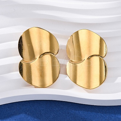 Flat Round 304 Stainless Steel Stud Earrings EJEW-F357-04G-1