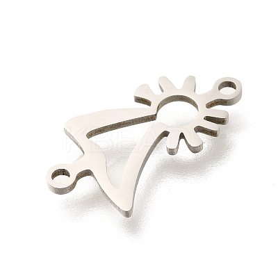 201 Stainless Steel Laser Cut Connector Charms STAS-R132-11P-1