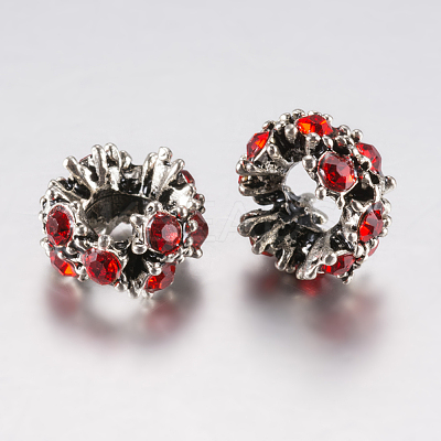 Tibetan Style Alloy Rhinestone European Beads PALLOY-F200-04-1
