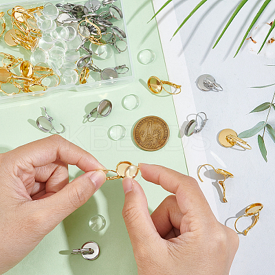 DIY Blank Dome Earring Making Kit STAS-UN0047-79-1
